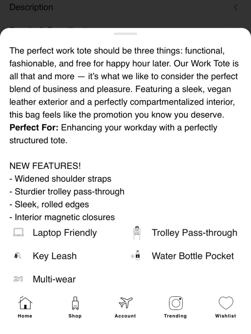 Beis Black Croc-Embossed Work Tote - Picture 8 of 8